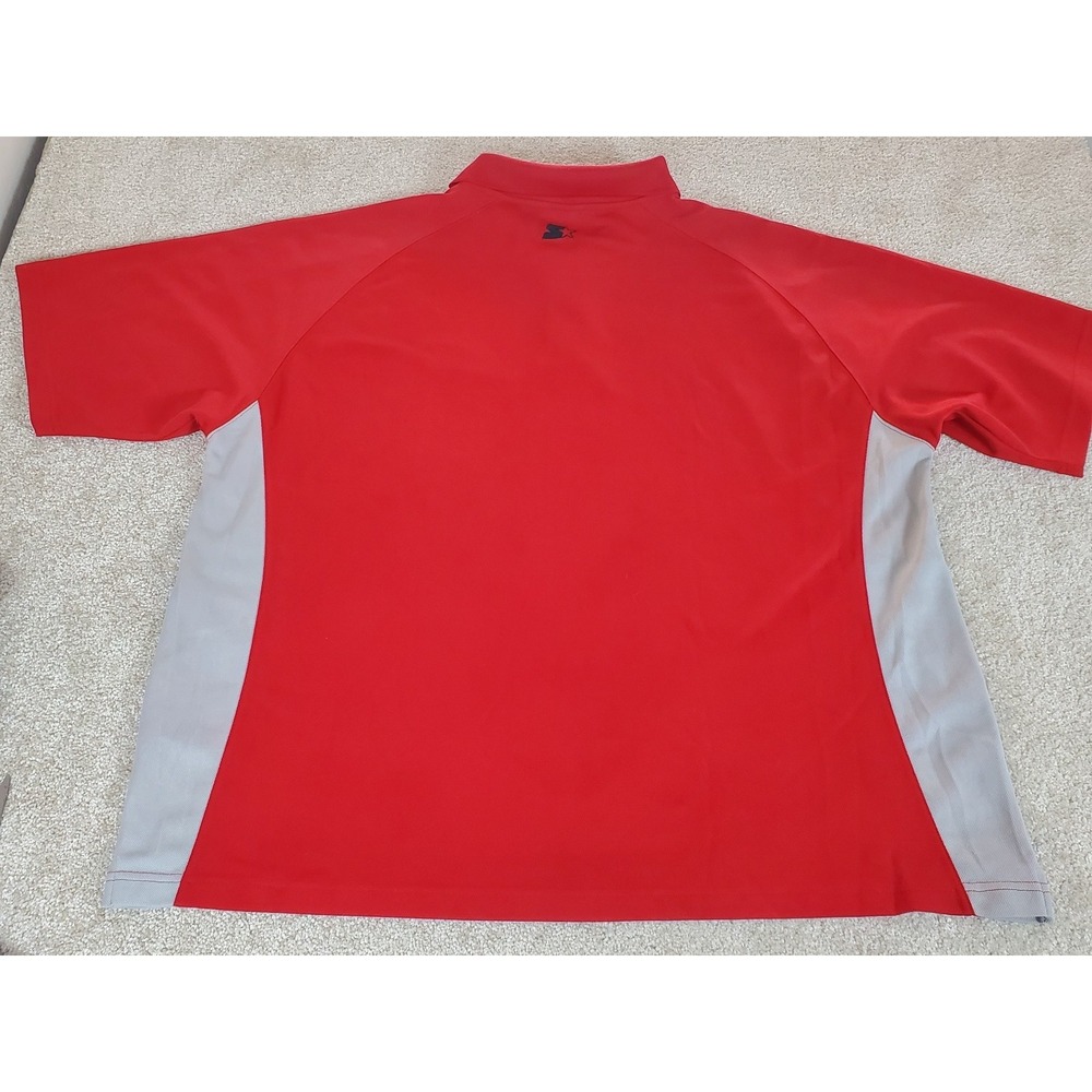 Starter Ohio State Men's Polo Shirt Size 2XL Red Gray Logo - Picture 15 of 16